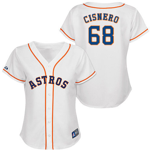 Jose Cisnero #68 mlb Jersey-Houston Astros Women's Authentic Home White Cool Base Baseball Jersey